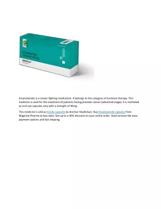 enzalutamide is a cancer fighting medication