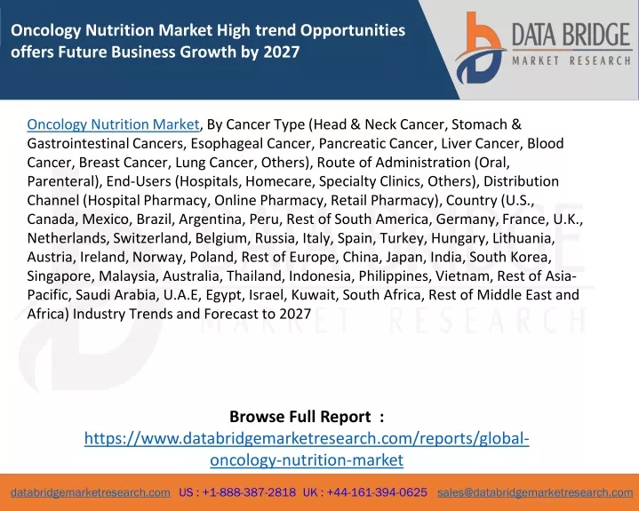 oncology nutrition market high trend