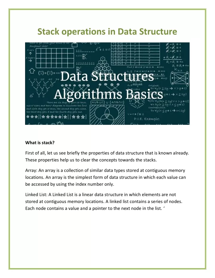 stack operations in data structure