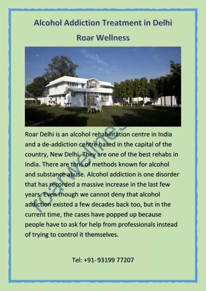 roar delhi is an alcohol rehabilitation centre