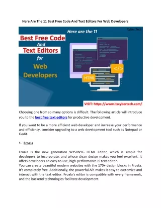 here are the 11 best free code and text editors