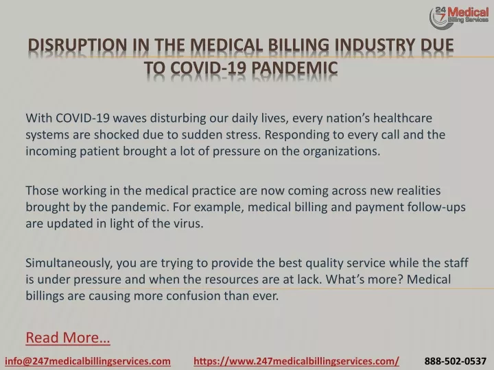 disruption in the medical billing industry due to covid 19 pandemic