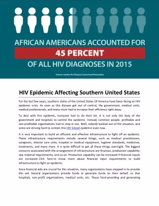 HIV Epidemic Affecting Southern United States