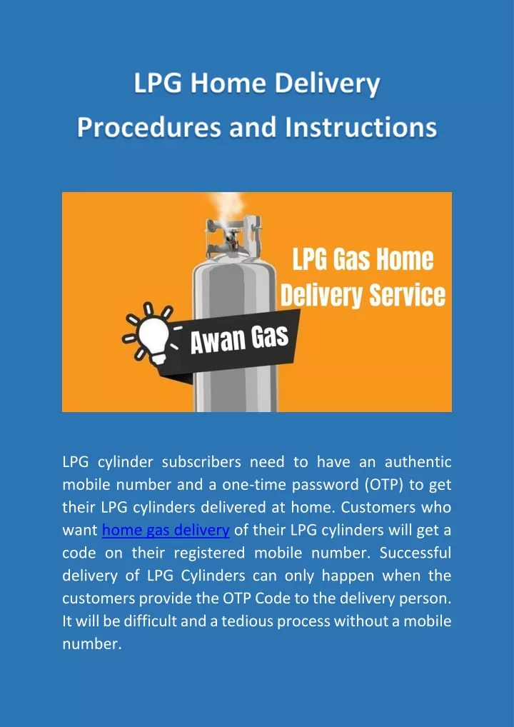 lpg cylinder subscribers need to have