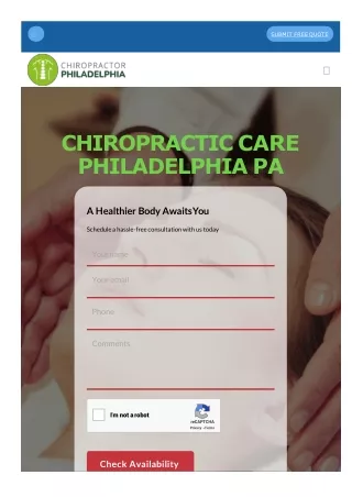 CHIROPRACTIC CARE PHILADELPHIA PA