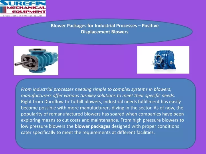 blower packages for industrial processes positive