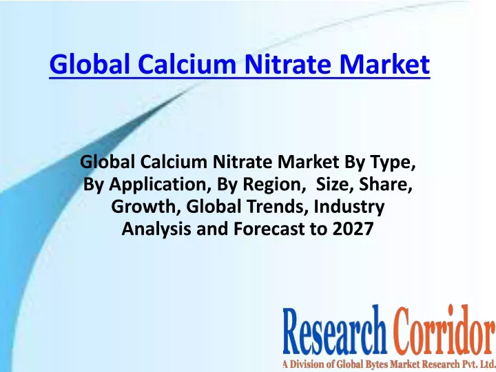 global calcium nitrate market