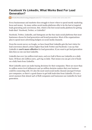 facebook vs linkedin what works best for lead