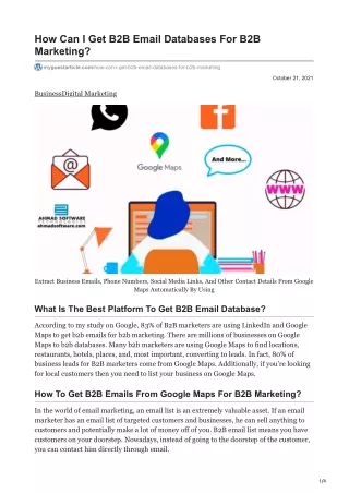 how can i get b2b email databases