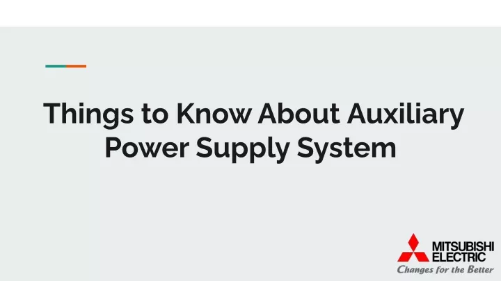 things to know about auxiliary power supply system