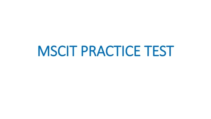mscit practice test