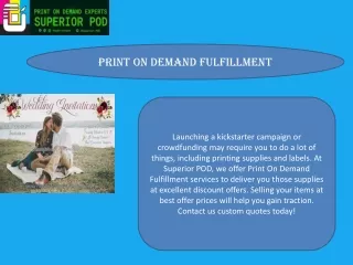 Print On Demand Fulfillment