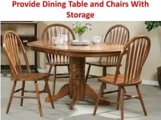 Provide Dining Table and Chairs With Storage