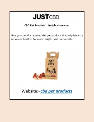 CBD Pet Products | Justcbdstore.com