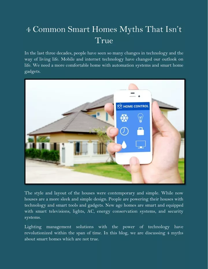 4 common smart homes myths that isn t true