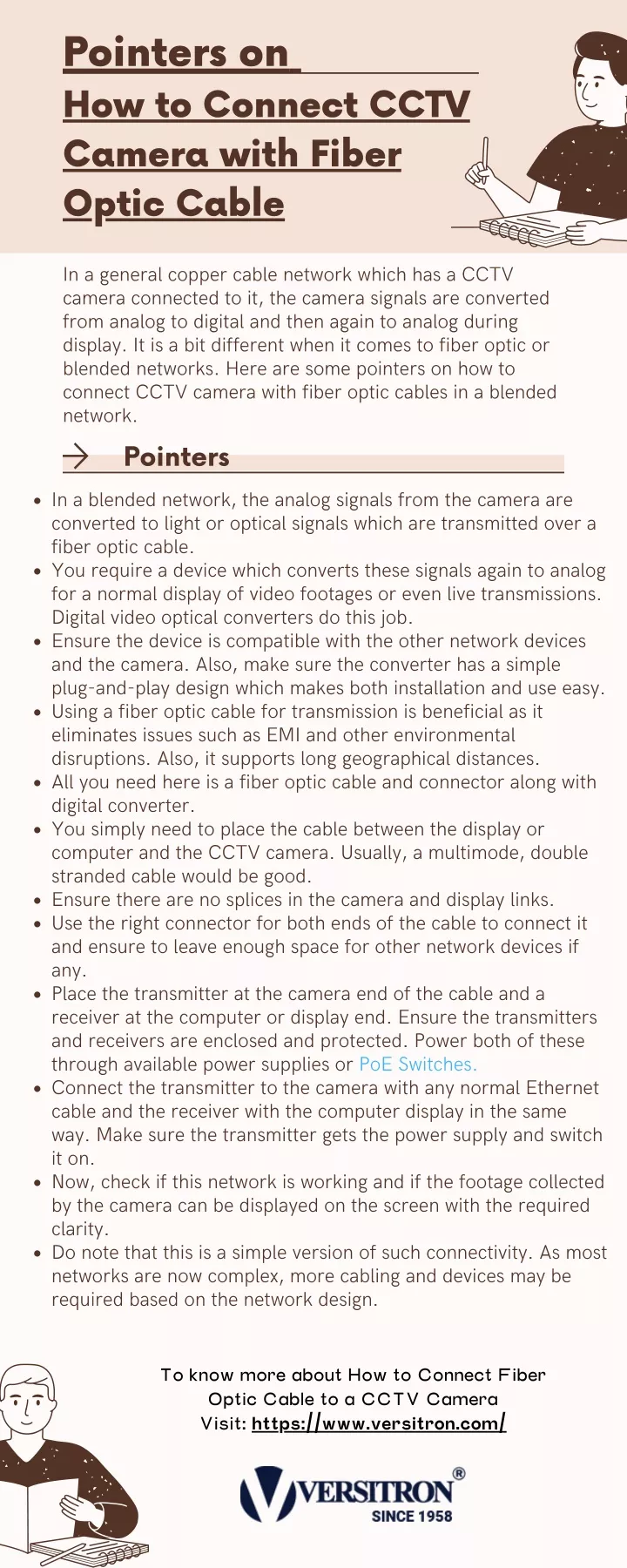 pointers on how to connect cctv camera with fiber