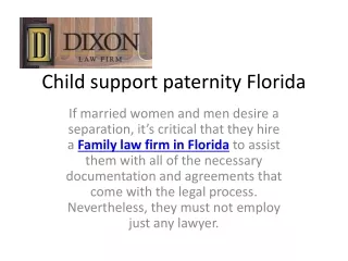 Child support paternity Florida