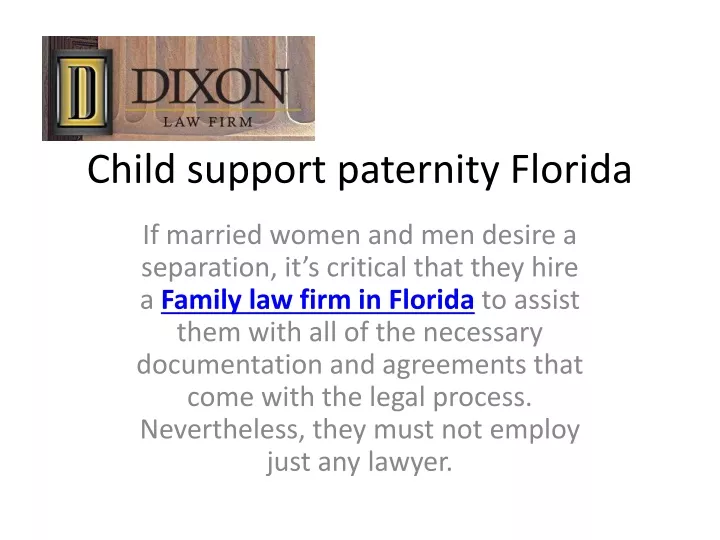 child support paternity florida