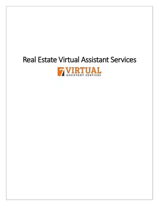 Real Estate Virtual Assistant Services