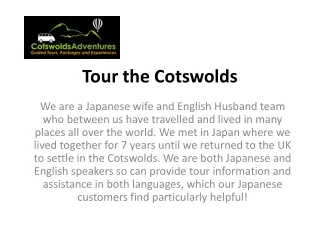 Tour the Cotswolds
