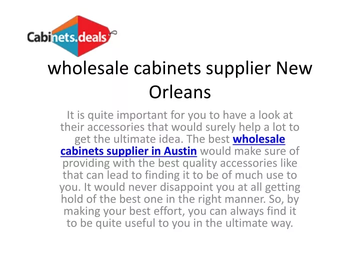 wholesale cabinets supplier new orleans