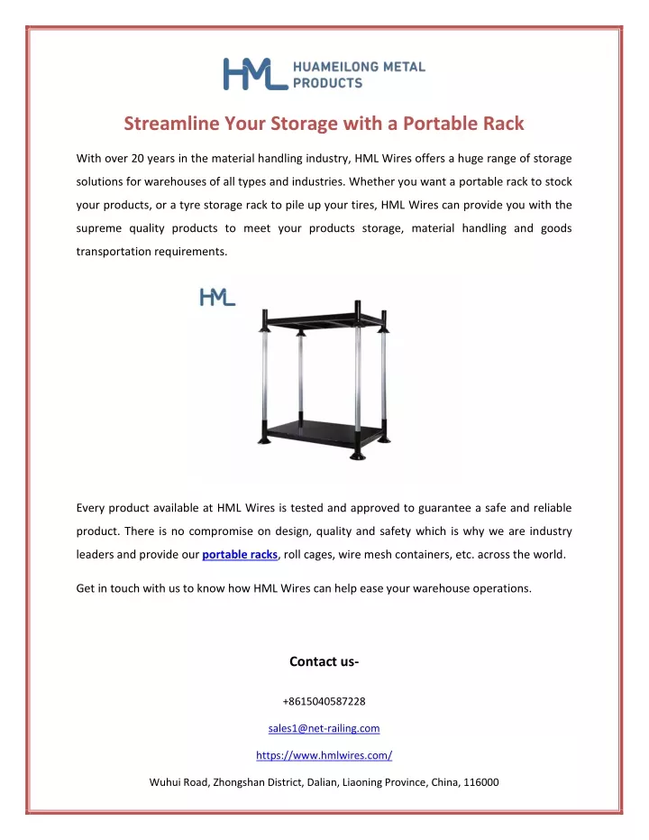 streamline your storage with a portable rack