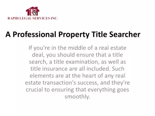A Professional Property Title Searcher