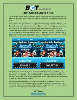 best gaming solution asia