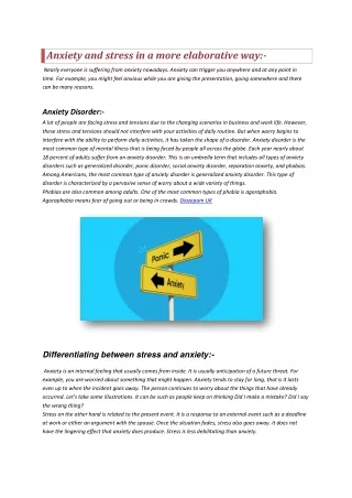 Anxiety and stress in a more elaborative way