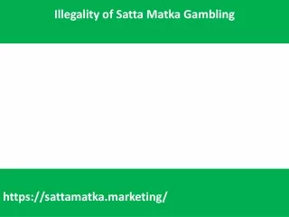 Illegality of Satta Matka Gambling