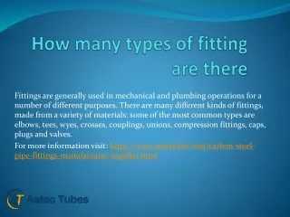 how many types of fitting are there