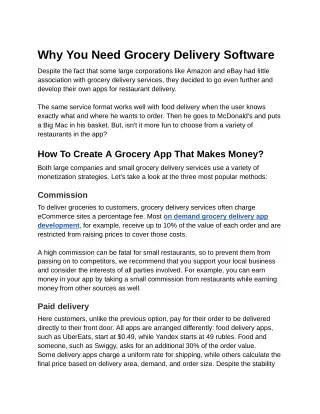 Why You Need Grocery Delivery Software