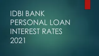 IDBI Bank - Personal Loan Interest Rates | EMI Calculator | Loan Comparison