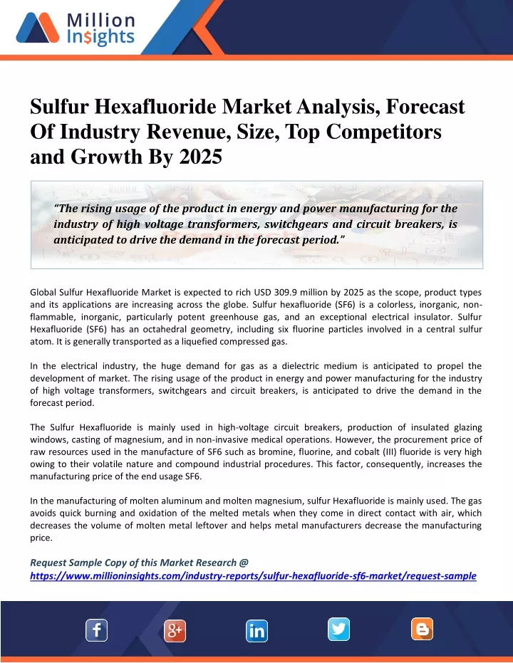 sulfur hexafluoride market analysis forecast