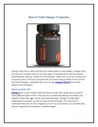 how to take omega 3 capsules