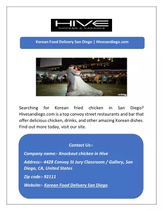 Korean Food Delivery San Diego | Hivesandiego.com