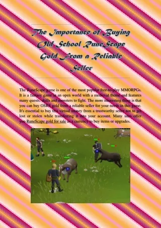 The Importance of Buying Old School RuneScape Gold From a Reliable Seller