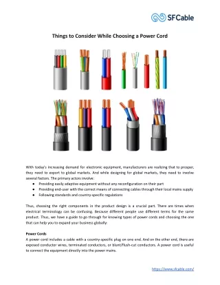 things to consider while choosing a power cord