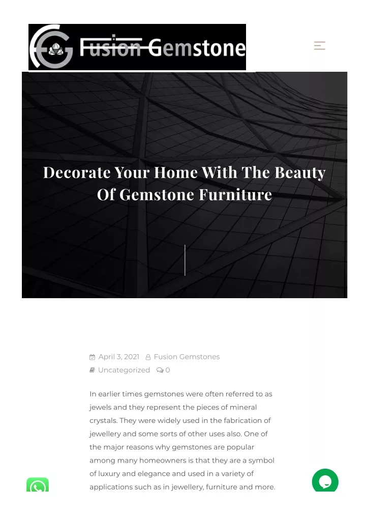 decorate your home with the beauty of gemstone