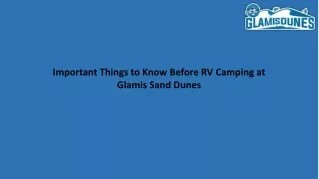 Important Things to Know Before RV Camping atGlamis Sand Dunes
