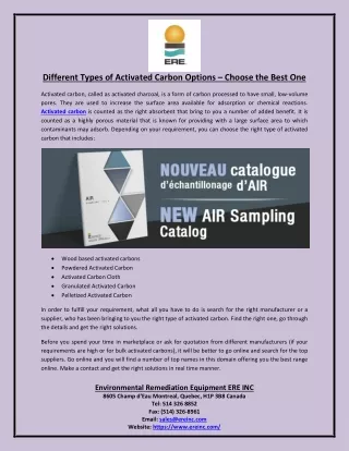 different types of activated carbon options