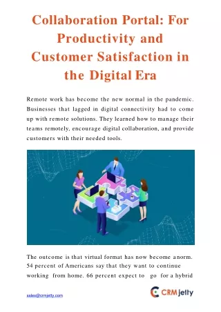 collaboration portal for productivity and customer satisfaction in the digital era