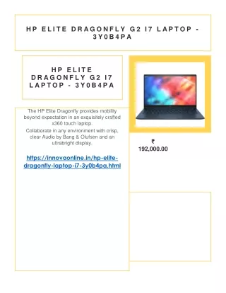 HP Elite Dragonfly G2 I7 Laptop