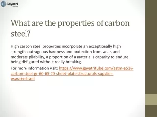 what are the properties of carbon steel