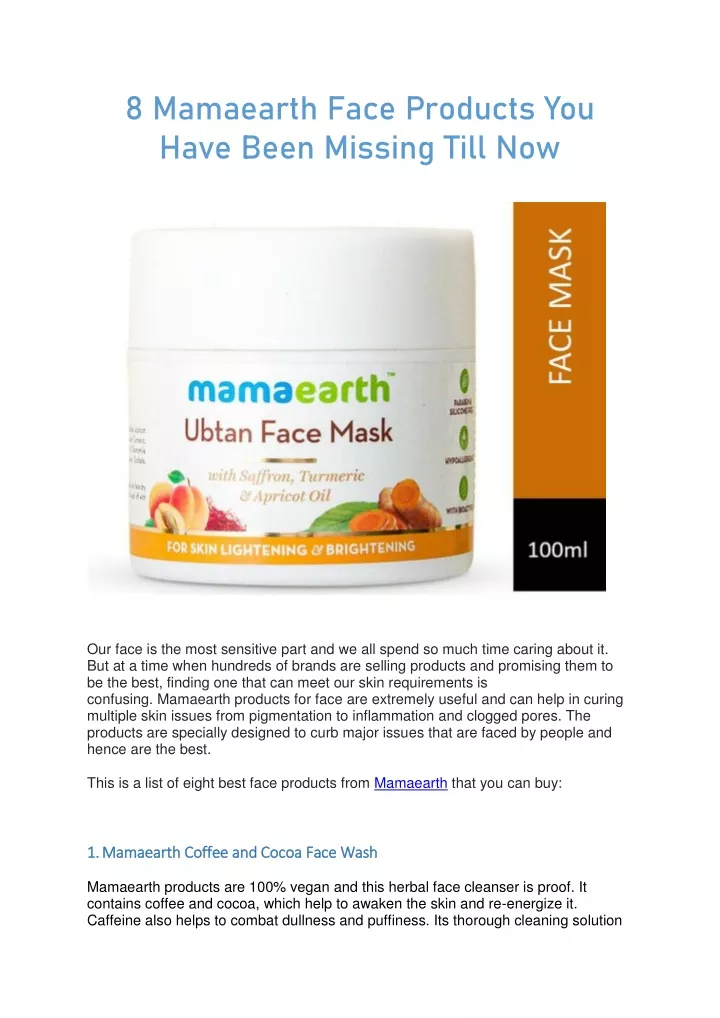 8 mamaearth face products you have been missing