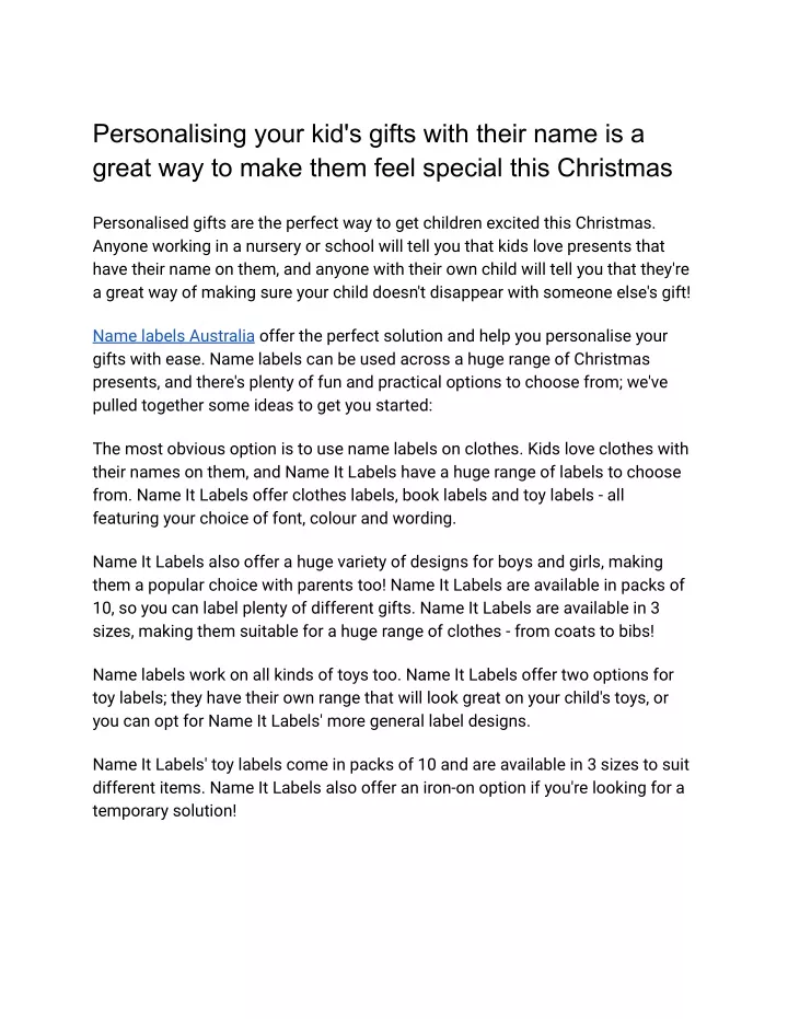 personalising your kid s gifts with their name