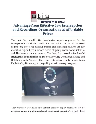 Advantage from Effective Law Interception and Recordings Organizations at Affordable Prices