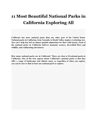 11 most beautiful national parks in california