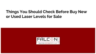 Things You Should Check Before Buy New or Used Laser Levels for Sale