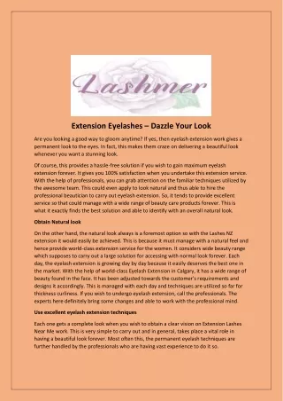 Extension Eyelashes – Dazzle Your Look